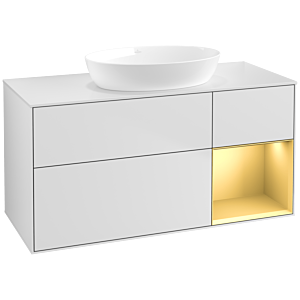 Villeroy and Boch Finion Villeroy and Boch Finion FA71HFMT 120cm, cover plate white matt, shelves gold matt lacquer, white matt lacquer