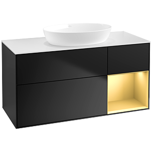 Villeroy and Boch Finion Villeroy and Boch Finion FA71HFPD 120cm, cover plate white matt, shelves gold matt lacquer, black matt lacquer