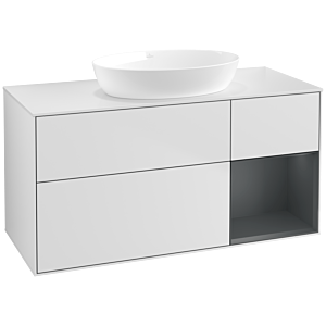 Villeroy and Boch Finion Villeroy and Boch Finion FA71HGMT 120cm, cover plate white matt, shelves midnight matt lacquer, white matt lacquer