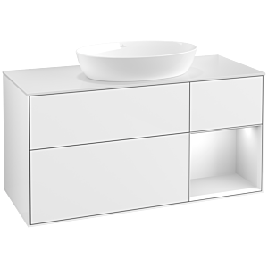 Villeroy and Boch Finion Villeroy and Boch Finion FA71MTGF 120cm, cover plate white matt, shelves white matt lacquer, glossy white lacquer
