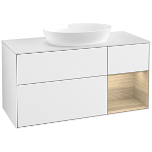 Villeroy and Boch Finion Villeroy and Boch Finion FA71PCGF 120cm, cover plate white matt, shelves Oak Veneer , glossy white lacquer