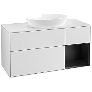 Villeroy and Boch Finion Villeroy and Boch Finion FA71PDMT 120cm, cover plate white matt, shelves black matt lacquer, white matt lacquer