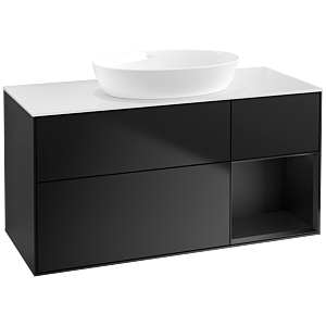 Villeroy and Boch Finion Villeroy and Boch Finion FA71PDPD 120cm, cover plate white matt, shelves black matt lacquer, black matt lacquer