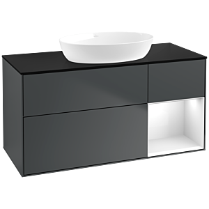 Villeroy and Boch Finion Villeroy and Boch Finion FA72GFHG 120cm, cover plate black matt, shelves Glossy white lacquer, Midnight Blue Matt Lacquer