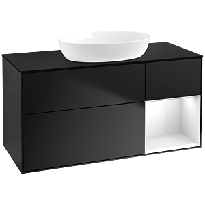 Villeroy and Boch Finion Villeroy and Boch Finion FA72GFPD 120cm, cover plate black matt, shelves Glossy white lacquer, black matt lacquer