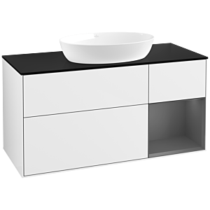 Villeroy and Boch Finion Villeroy and Boch Finion FA72GKGF 120cm, cover plate black matt, shelves anthracite matt lacquer, glossy white lacquer