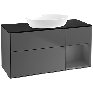 Villeroy and Boch Finion Villeroy and Boch Finion FA72GKGK 120cm, cover plate black matt, shelves anthracite matt lacquer, anthracite matt
