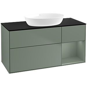 Villeroy and Boch Finion Villeroy and Boch Finion FA72GMGM 120cm, cover plate black matt, shelves olive matt lacquer, Olive Matt Lacquer