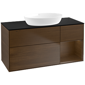 Villeroy and Boch Finion Villeroy and Boch Finion FA72GNGN 120cm, cover plate black matt, shelves Walnut Veneer , Walnut Veneer veneer