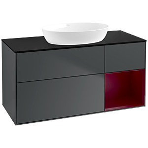 Villeroy and Boch Finion Villeroy and Boch Finion FA72HBHG 120cm, cover plate black matt, shelves Peony matt lacquer, midnight Blue Matt Lacquer