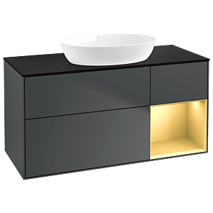 Villeroy and Boch Finion Villeroy and Boch Finion FA72HFHG 120cm, cover plate black matt, shelves gold matt lacquer, midnight Blue Matt Lacquer