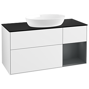 Villeroy and Boch Finion Villeroy and Boch Finion FA72HGGF 120cm, cover plate black matt, shelves midnight matt lacquer, glossy white lacquer