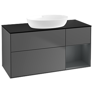 Villeroy and Boch Finion Villeroy and Boch Finion FA72HGGK 120cm, cover plate black matt, shelves midnight matt lacquer, anthracite matt
