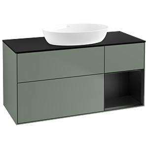 Villeroy and Boch Finion Villeroy and Boch Finion FA72PDGM 120cm, cover plate black matt, shelves black matt lacquer, Olive Matt Lacquer