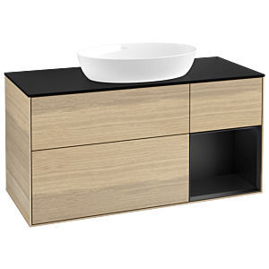 Villeroy and Boch Finion Villeroy and Boch Finion FA72PDPC 120cm, cover plate black matt, shelves black matt lacquer, Oak Veneer