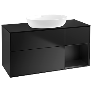 Villeroy und Boch Finion Waschtischunterschrank FA72PDPD 120cm, Abdeckplatte black matt, Regale Black matt lacquer, Black matt lacquer