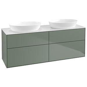 Villeroy et Boch Finion FA8100GM 160x60.3cm, plaque de recouvrement blanc mat, Olive Matt Lacquer