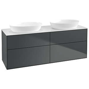 Villeroy et Boch Finion FA8100HG 160x60.3cm, plaque de recouvrement blanc mat, Midnight Blue Matt Lacquer
