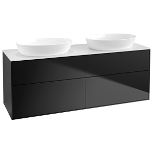 Villeroy et Boch Finion Villeroy et Boch FA8100PD 160x60.3cm, plaque de recouvrement blanc mat, laqué noir mat