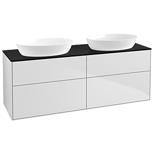Villeroy und Boch Finion Waschtischunterschrank FA8200MT 160x60,3cm, Abdeckplatte black matt, White matt lacquer