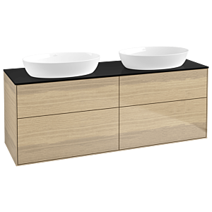 Villeroy et Boch Finion FA8200PC 160x60.3cm, plaque de recouvrement noir mat, Oak Veneer