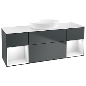 Villeroy and Boch Finion Villeroy and Boch Finion FD01GFHG 120cm, cover plate white matt, shelves Glossy white lacquer, Midnight Blue Matt Lacquer
