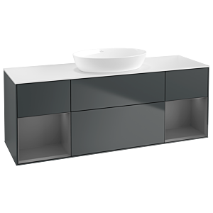 Villeroy and Boch Finion Villeroy and Boch Finion FD01GKHG 120cm, cover plate white matt, shelves anthracite matt lacquer, midnight Blue Matt Lacquer