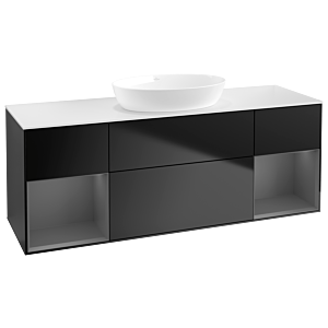 Villeroy and Boch Finion Villeroy and Boch Finion FD01GKPD 120cm, cover plate white matt, shelves anthracite matt lacquer, black matt lacquer