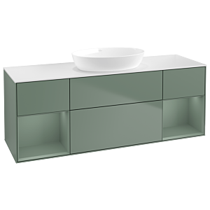 Villeroy and Boch Finion Villeroy and Boch Finion FD01GMGM 120cm, cover plate white matt, shelves olive matt lacquer, Olive Matt Lacquer