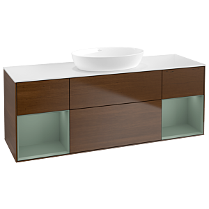 Villeroy and Boch Finion Villeroy and Boch Finion FD01GMGN 120cm, cover plate white matt, shelves olive matt lacquer, walnut veneer