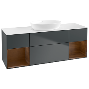 Villeroy and Boch Finion Villeroy and Boch Finion FD01GNHG 120cm, cover plate white matt, shelves Walnut Veneer , midnight Blue Matt Lacquer