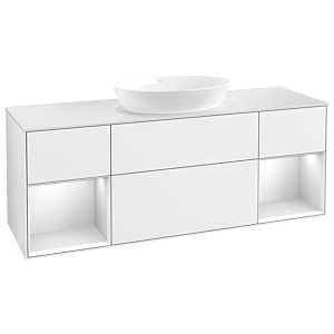 Villeroy and Boch Finion Villeroy and Boch Finion FD01MTGF 120cm, cover plate white matt, shelves white matt lacquer, glossy white lacquer