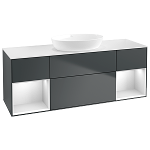 Villeroy and Boch Finion Villeroy and Boch Finion FD01MTHG 120cm, cover plate white matt, shelves white matt lacquer, midnight Blue Matt Lacquer