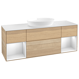 Villeroy and Boch Finion Villeroy and Boch Finion FD01MTPC 120cm, cover plate white matt, shelves white matt lacquer, Oak Veneer