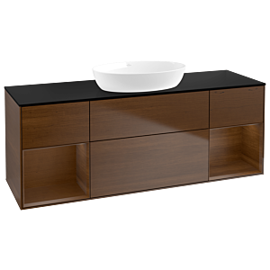 Villeroy and Boch Finion Villeroy and Boch Finion FD02GNGN 120cm, cover plate black matt, shelves Walnut Veneer , Walnut Veneer veneer