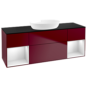 Villeroy and Boch Finion Villeroy and Boch Finion FD02MTHB 120cm, cover plate black matt, shelves white matt lacquer, Peony Matt