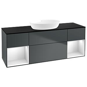 Villeroy and Boch Finion Villeroy and Boch Finion FD02MTHG 120cm, cover plate black matt, shelves white matt lacquer, midnight Blue Matt Lacquer