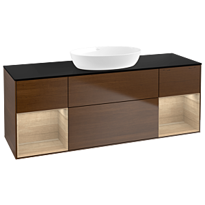 Villeroy and Boch Finion Villeroy and Boch Finion FD02PCGN 120cm, cover plate black matt, shelves Oak Veneer , Oak Veneer veneer