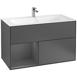 Villeroy et Boch Finion Villeroy et Boch G030GKGK 99,6x59,1cm, éclairage mural, étagère gauche Anthracite mat, Anthracite mat