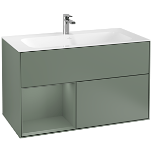 Villeroy et Boch Finion Villeroy et Boch G030GMGM 99,6x59,1cm, éclairage mural, étagère à gauche Olive Matt Lacquer , Olive Matt Lacquer