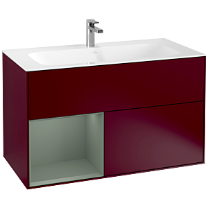 Villeroy et Boch Finion Villeroy et Boch G030GMHB 99,6x59,1cm, éclairage mural, étagère à gauche Olive Matt Lacquer , Peony Matt