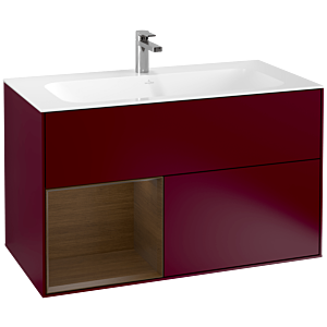 Villeroy et Boch Finion Villeroy et Boch G030GNHB 99,6x59,1cm, éclairage mural, étagère à gauche placage noyer, Peony Matt