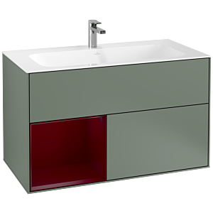 Villeroy et Boch Finion Villeroy et Boch G030HBGM 99,6x59,1cm, éclairage mural, étagère à gauche Peony , Olive Matt Lacquer