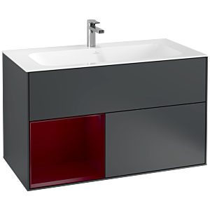 Villeroy et Boch Finion Villeroy et Boch G030HBHG 99,6x59,1cm, éclairage mural, étagère à gauche Peony , Midnight Blue Matt Lacquer
