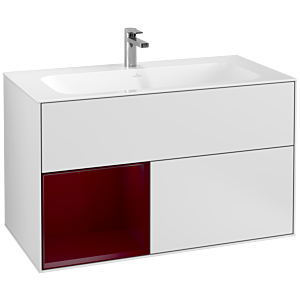 Villeroy et Boch Finion Villeroy et Boch G030HBMT 99,6x59,1cm, éclairage mural, étagère à gauche Peony , laqué blanc mat