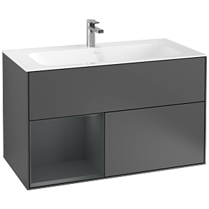 Villeroy et Boch Finion Villeroy et Boch G030HGGK 99,6x59,1cm, éclairage mural, étagère à gauche Midnight Blue Matt Lacquer , anthracite mat