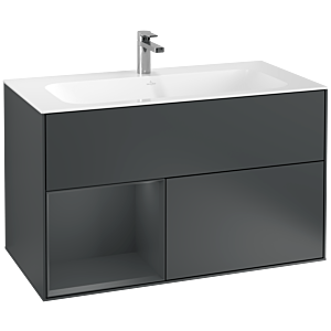 Villeroy et Boch Finion Villeroy et Boch G030HGHG 99,6x59,1cm, éclairage mural, étagère à gauche Midnight Blue Matt Lacquer , Midnight Blue Matt Lacquer