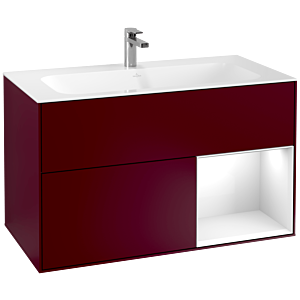 Villeroy et Boch Finion Villeroy et Boch G040GFHB 99,6x59,1cm, Emotion, étagère à droite Laque blanc brillant, Peony Matt