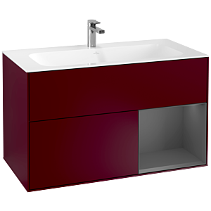 Villeroy und Boch Finion Waschtischunterschrank G040GKHB 99,6x59,1cm, Emotion, Regal rechts Anthracite matt, Peony Matt