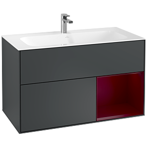 Villeroy und Boch Finion Waschtischunterschrank G040HBHG 99,6x59,1cm, Emotion, Regal rechts Peony, Midnight Blue Matt Lacquer